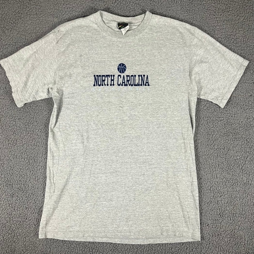 Vintage TSI North Carolina Basketball Shirt XL Gray Made in USA Embroidered UNC
